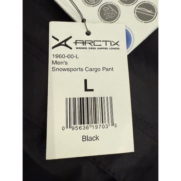 ARCTIX Black Snowsports Cargo Pants Adjustable Waist Mens Large L 1960-00-L NWT - Picture 9 of 16